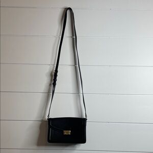 Black Vera Bradley Leather Crossbody Shoulder Bag